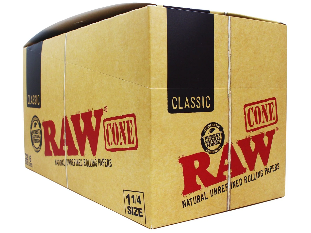 RAW Classic 1 1/4 Size Cones (32x6 Cones) - Full Box