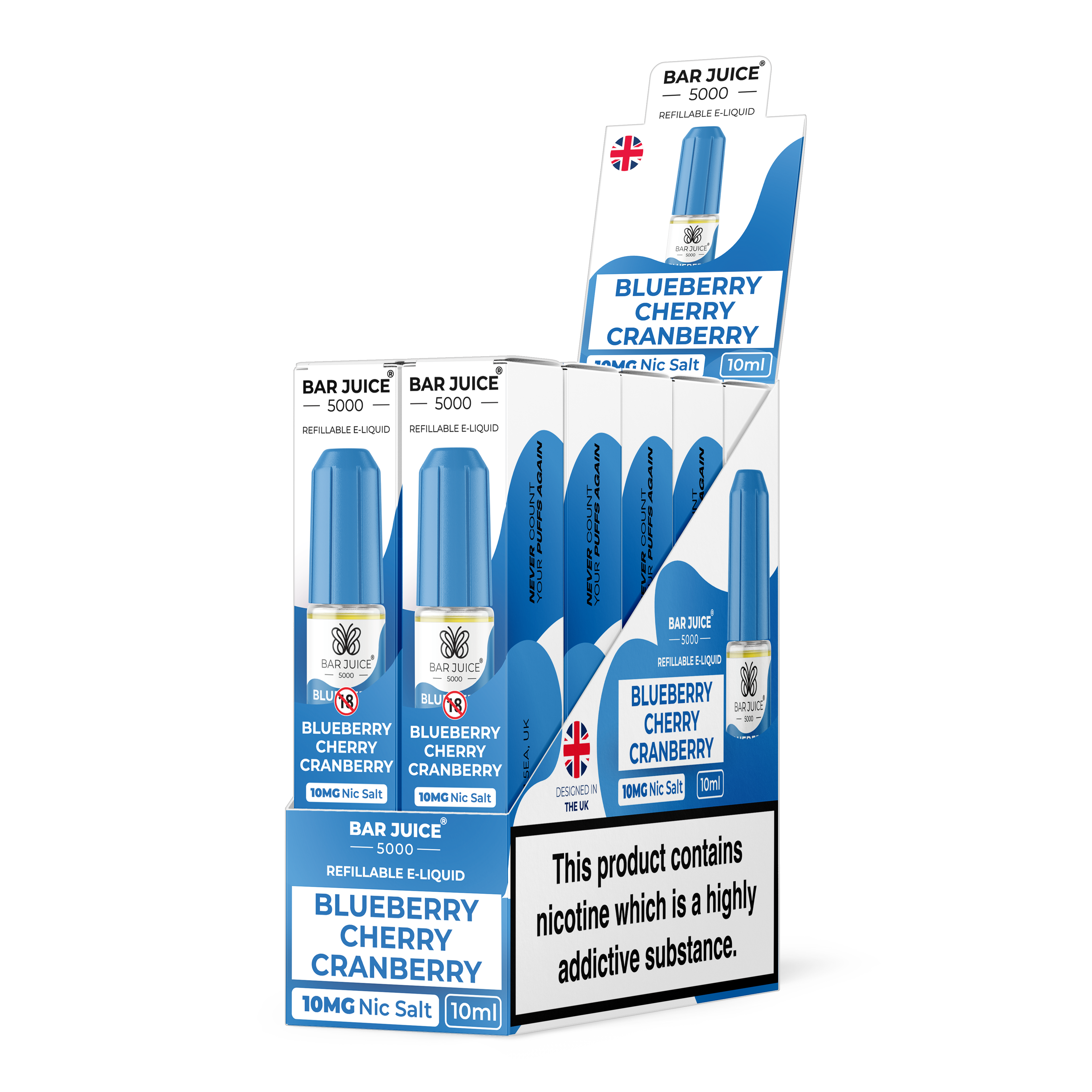 Box of 10 Bar Juice 5000 Nic Salts