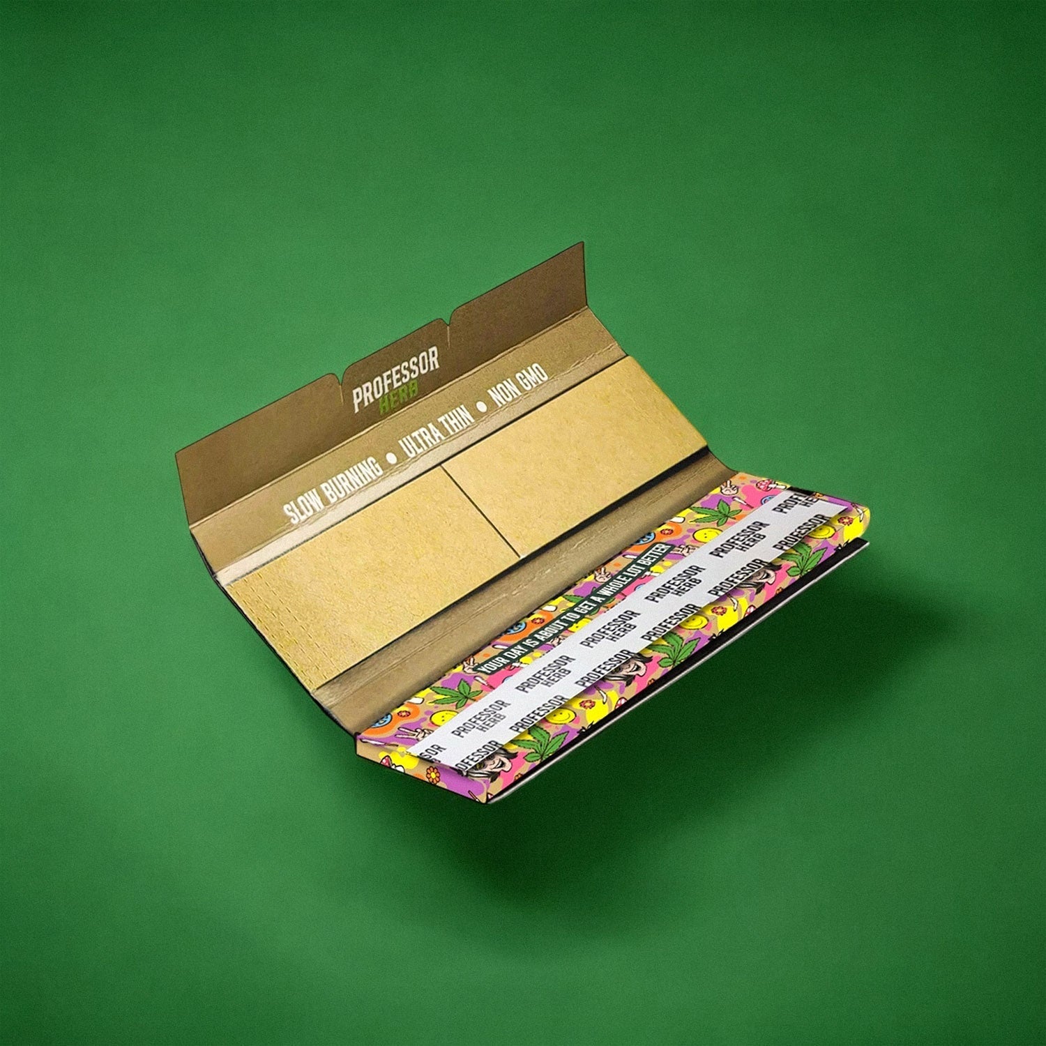 Professor Herb King Size Rolling Papers & Tips - Unbleached Brown Paper (Full Box)