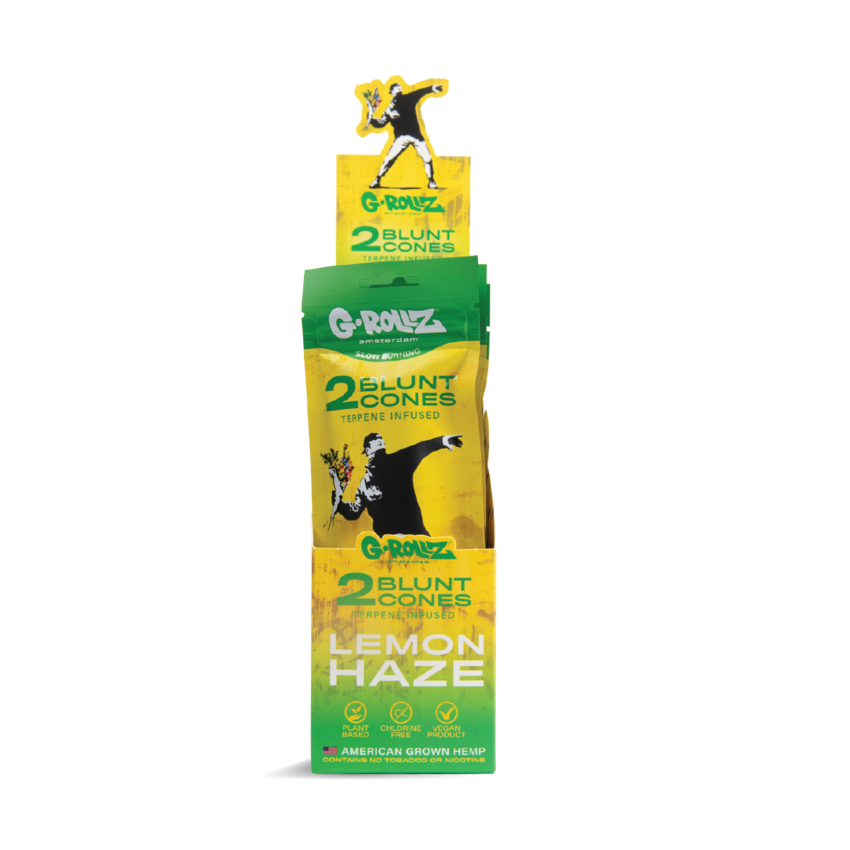 G-Rollz Blunt Cones Pouches: Lemon Haze - 2 Cones (12 Pack)