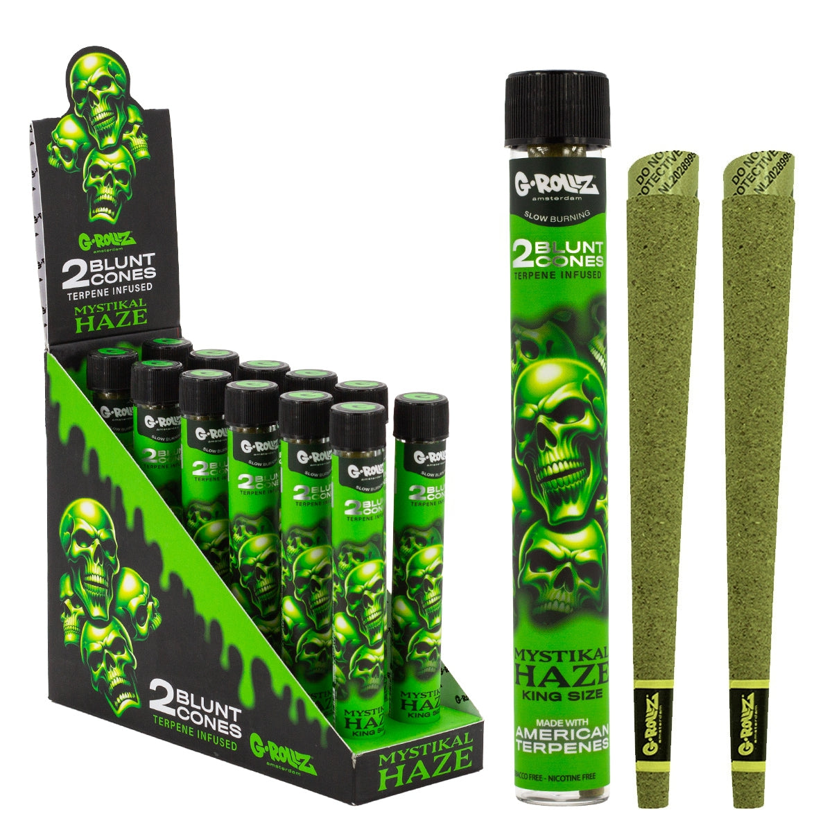 G-Rollz Terpene Infused Blunt Cones - Mystikal Haze (12 pcs)