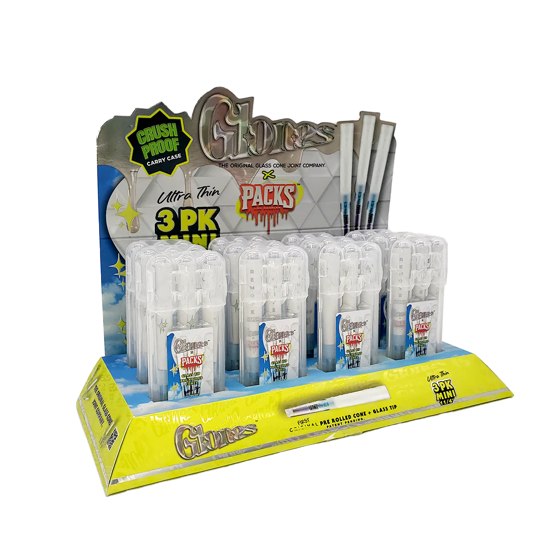 Packs x Glones Glass Tip Cones - Ultra Thin - Mini 1 1/4 - 12ct | PROMO PRICE