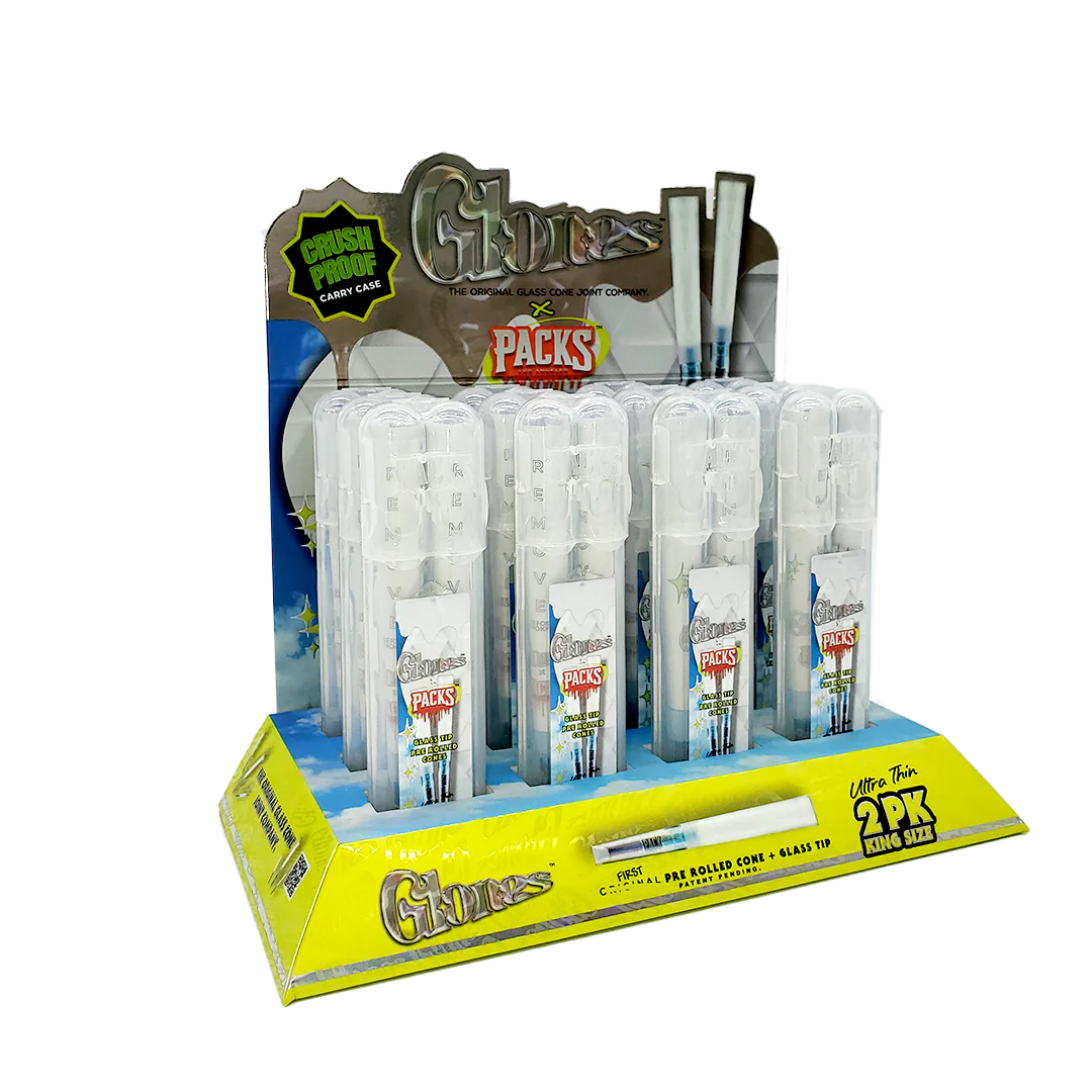 Packs x Glones Glass Tip Cones - Ultra Thin - King Size - 12ct | PROMO PRICE