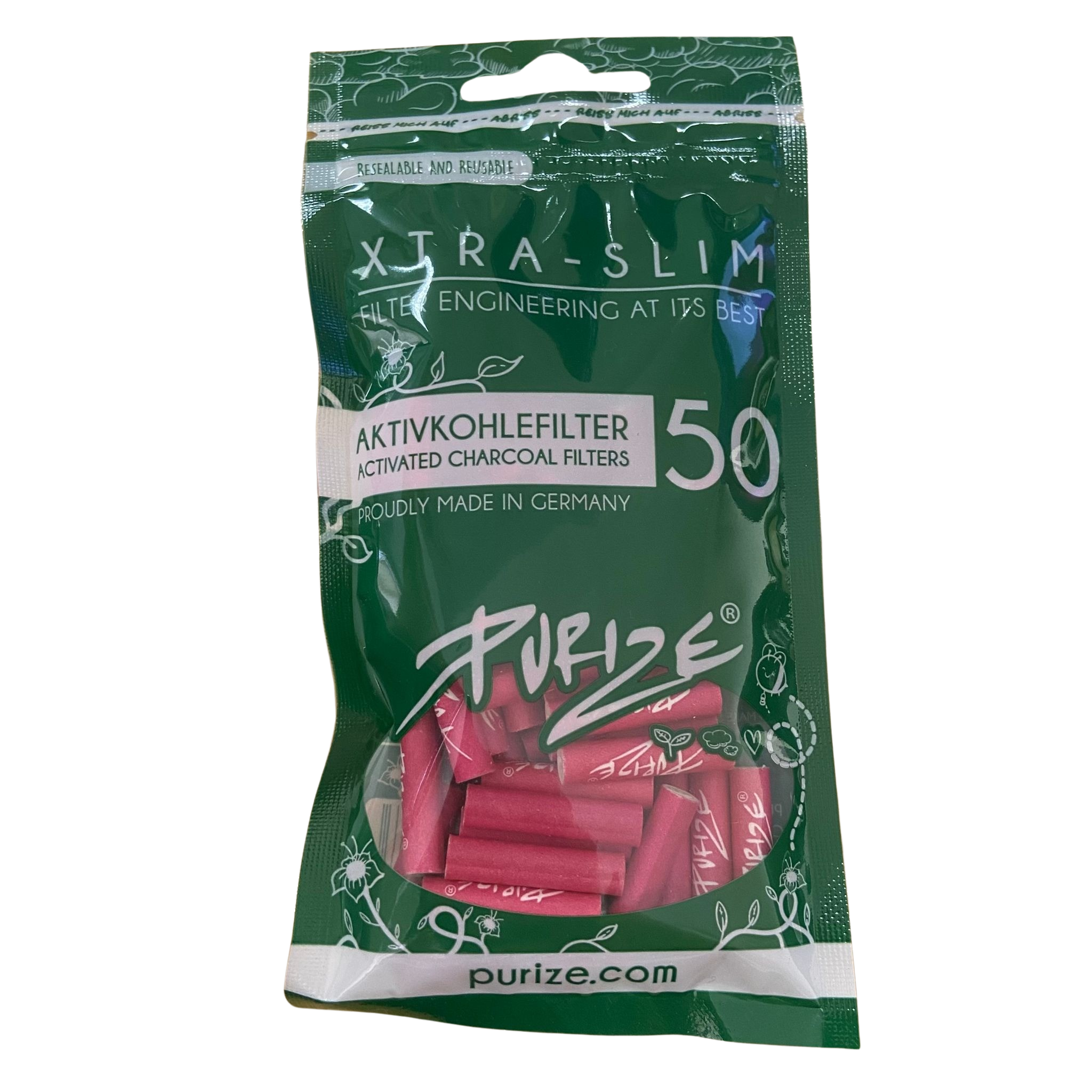 PURIZE® Activated Carbon Xtra Slim Filters 6mm (50 pcs)