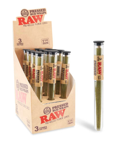 RAW Pressed Bud Wraps 1 1/4" Cones (Full Box)