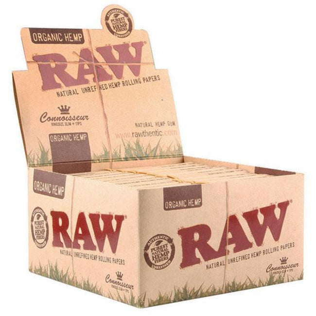 RAW Connoisseur Organic Hemp Rolling Papers & Tips-RAW-Blazed Wholesale