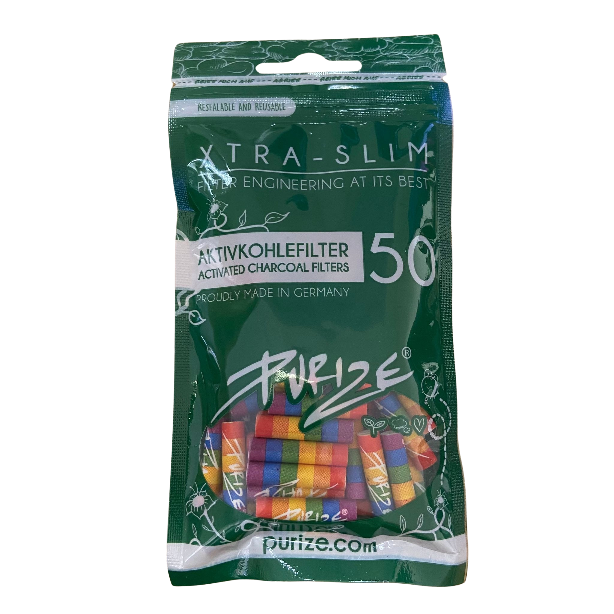 PURIZE® Activated Carbon Xtra Slim Filters 6mm (50 pcs)