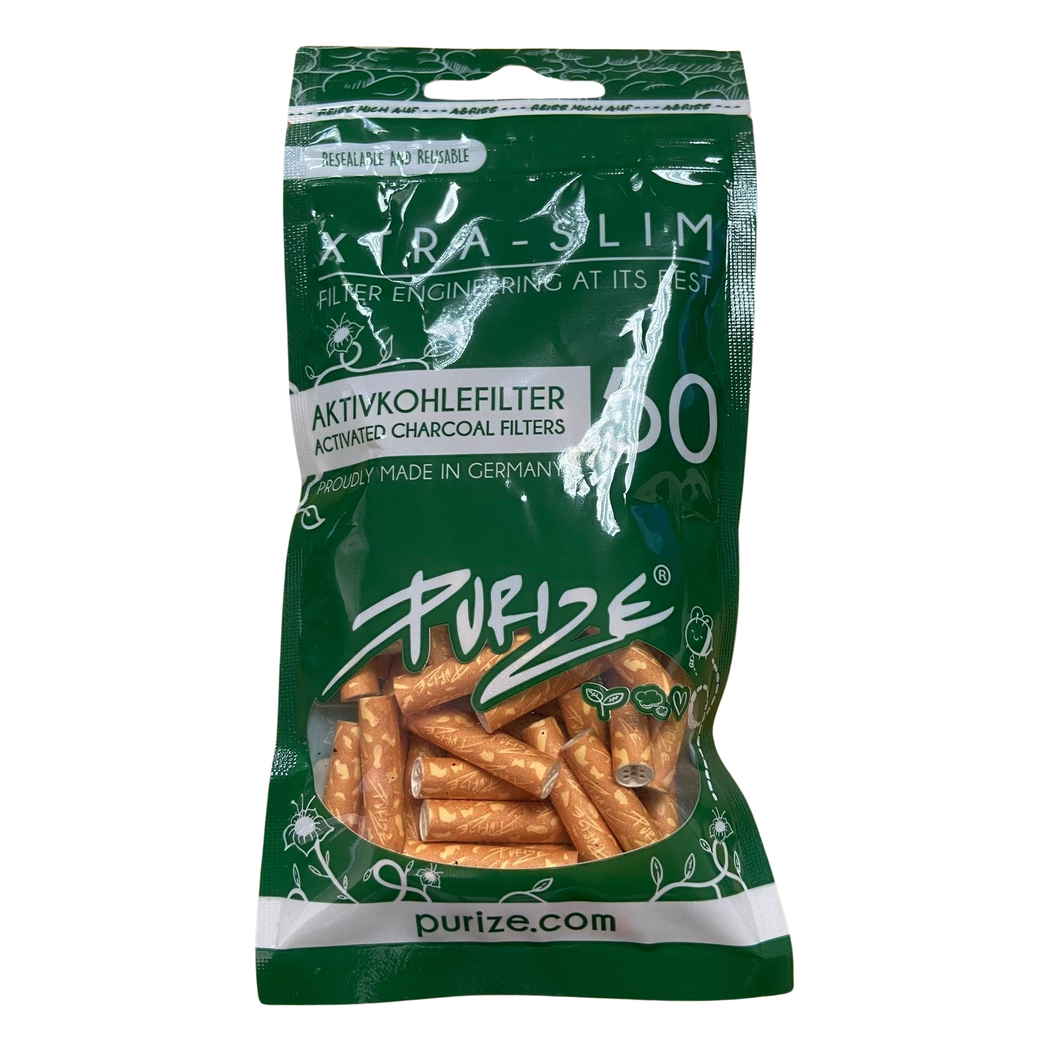 PURIZE® Activated Carbon Xtra Slim Filters 6mm (50 pcs)