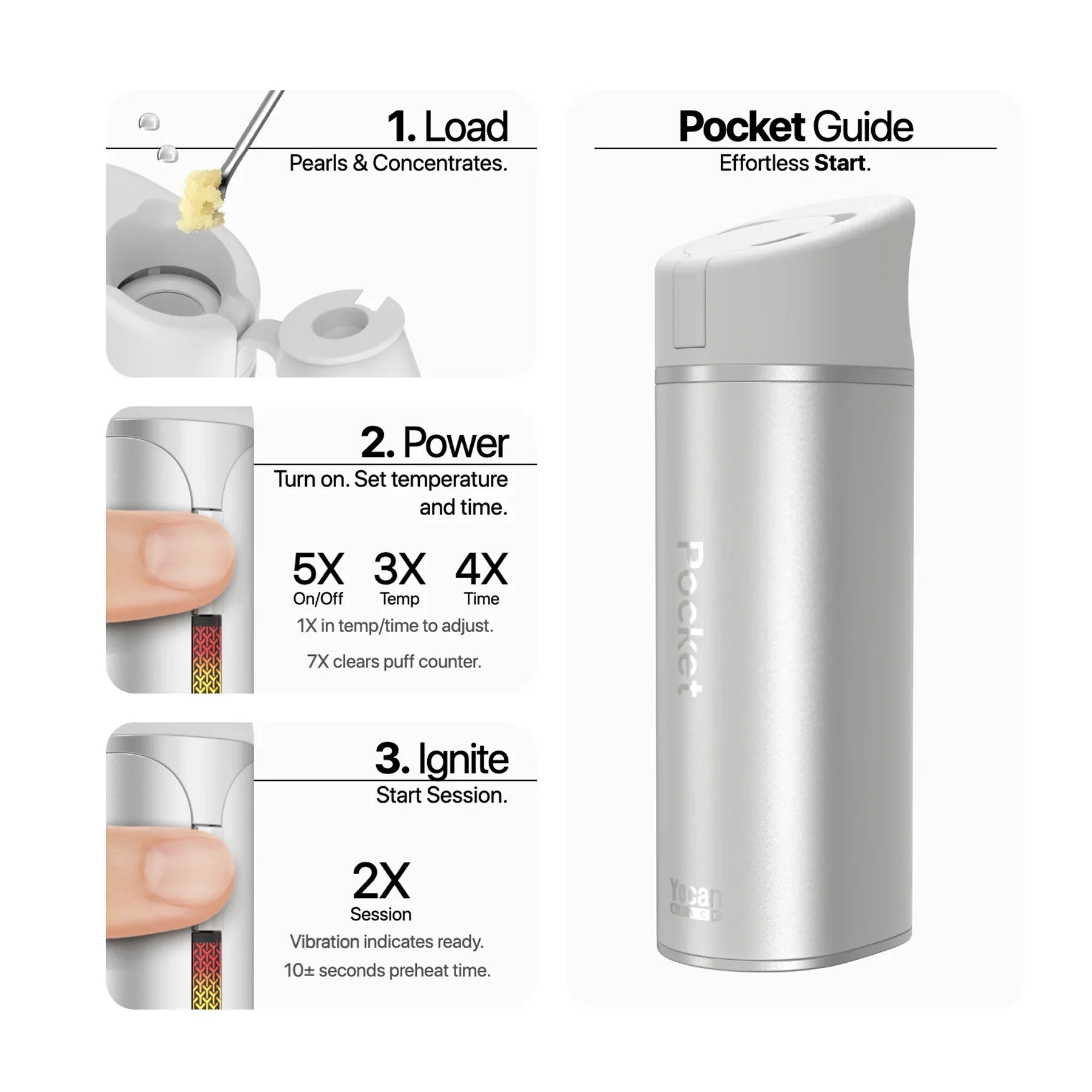 Yocan Black Pocket Concentrate Vaporizer: Blossom (Single Piece)