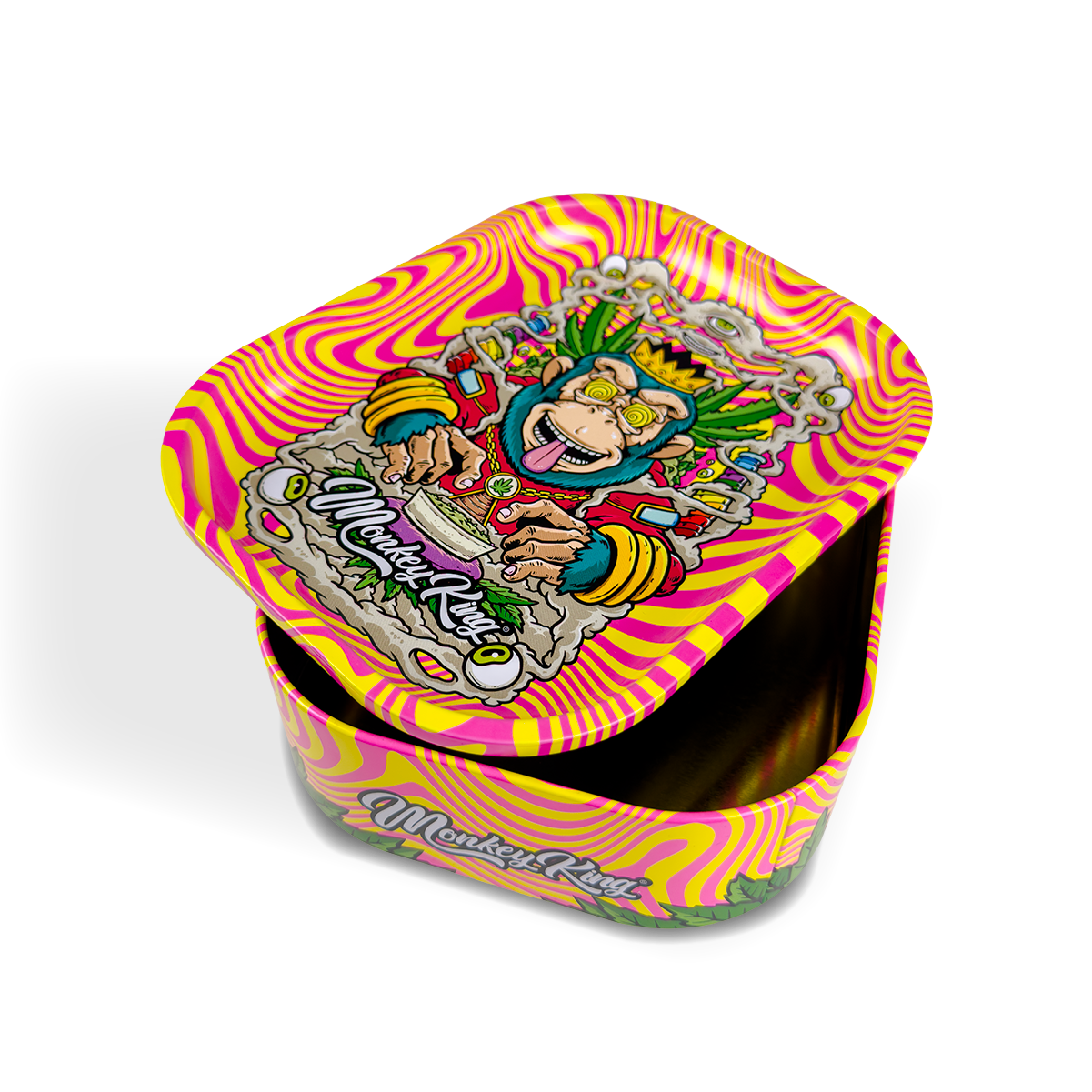 Monkey King Rolling Tray Box + Hemp Cones: Hypnotic (Single Piece)