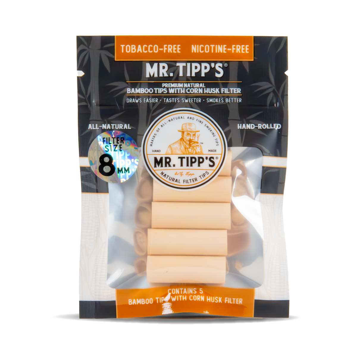 Mr Tipp'S Bamboo Corn Husk Filter Tips Small (5Pcs Per Pack) Default Title